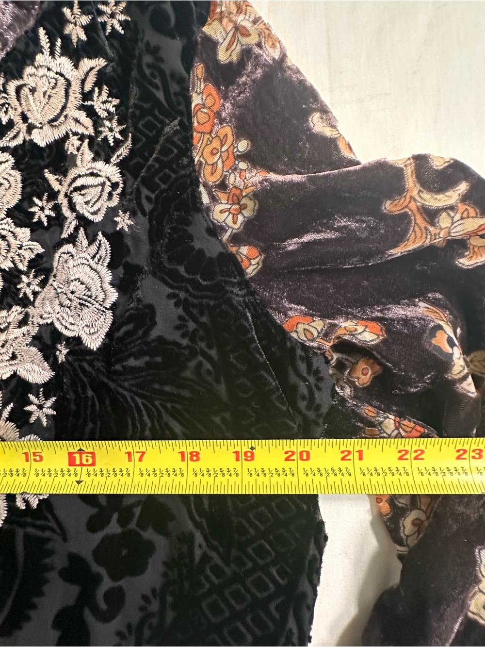 John Mark Velvet Embroidered Patchwork Tunic animal print BoHo country cottage - Picture 3 of 14